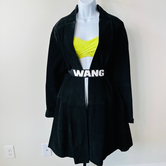 Lovely Black Genuine Leather Suede Swing Jacket Size 14 - Picture 2 of 12